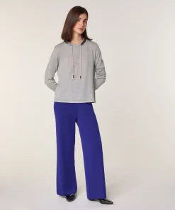Hot Rodier Pull col rond en laine mérinos gris clair