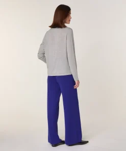 Hot Rodier Pull col rond en laine mérinos gris clair