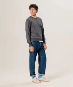 Best Rodier Pull col rond en laine mérinos gris foncé