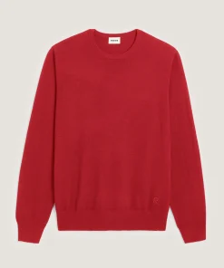 Online Rodier Pull col rond en laine mérinos rouge