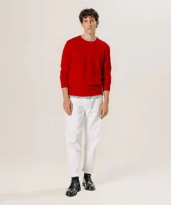 Online Rodier Pull col rond en laine mérinos rouge