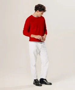 Online Rodier Pull col rond en laine mérinos rouge