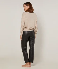 Discount Rodier Pull col rond en maille fine beige