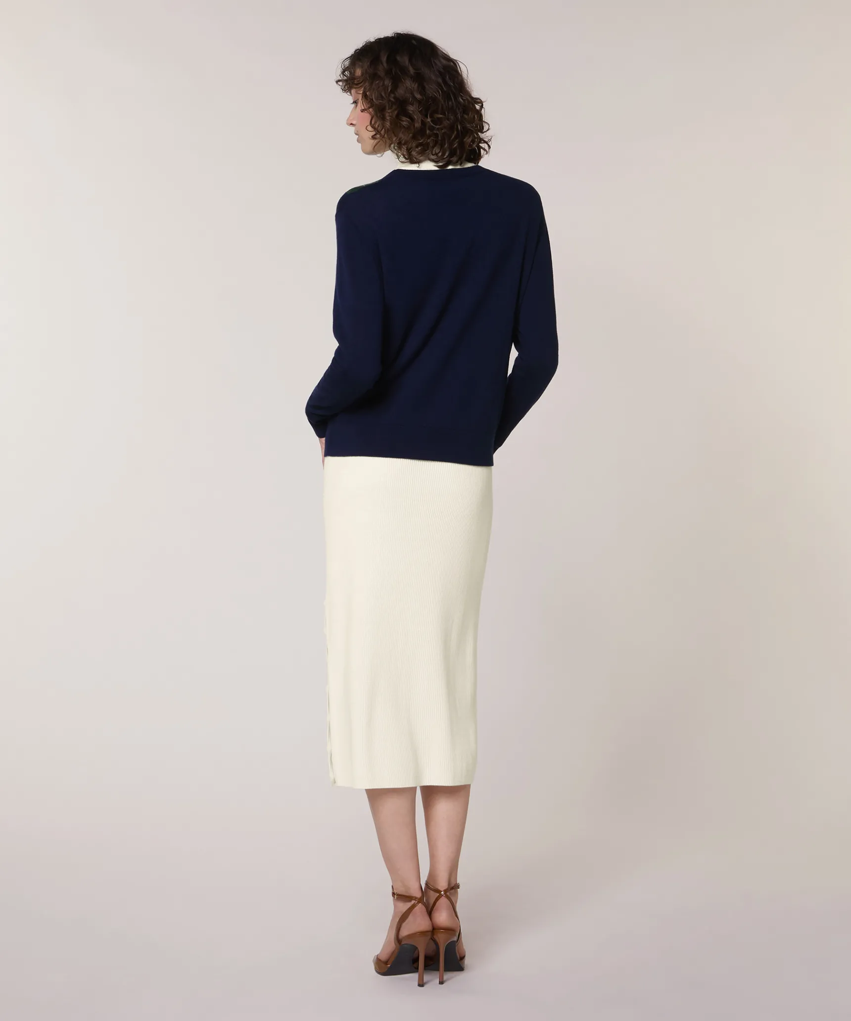 Sale Rodier Pull col rond jacquard bleu marine