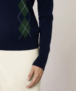 Sale Rodier Pull col rond jacquard bleu marine