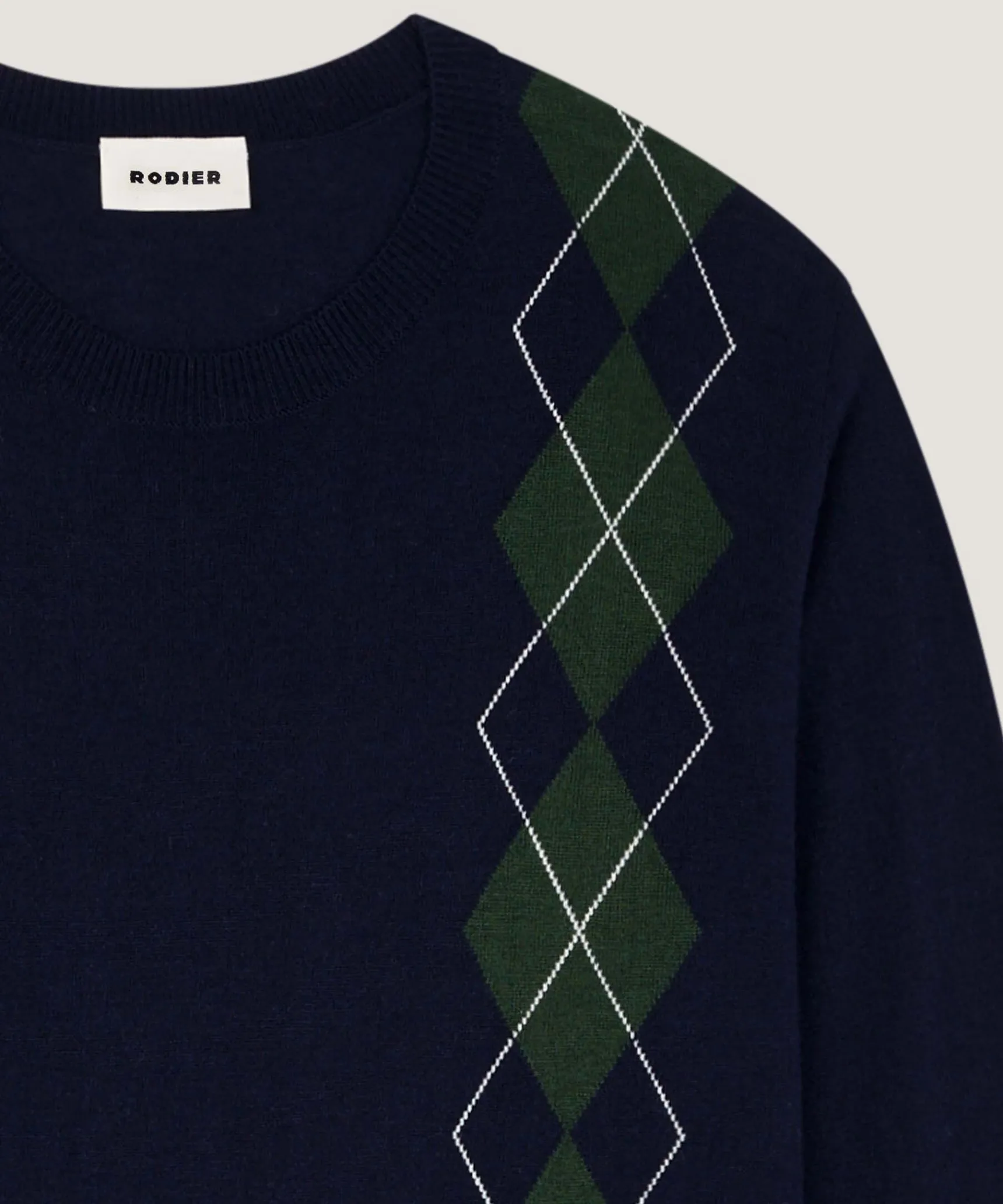 Sale Rodier Pull col rond jacquard bleu marine