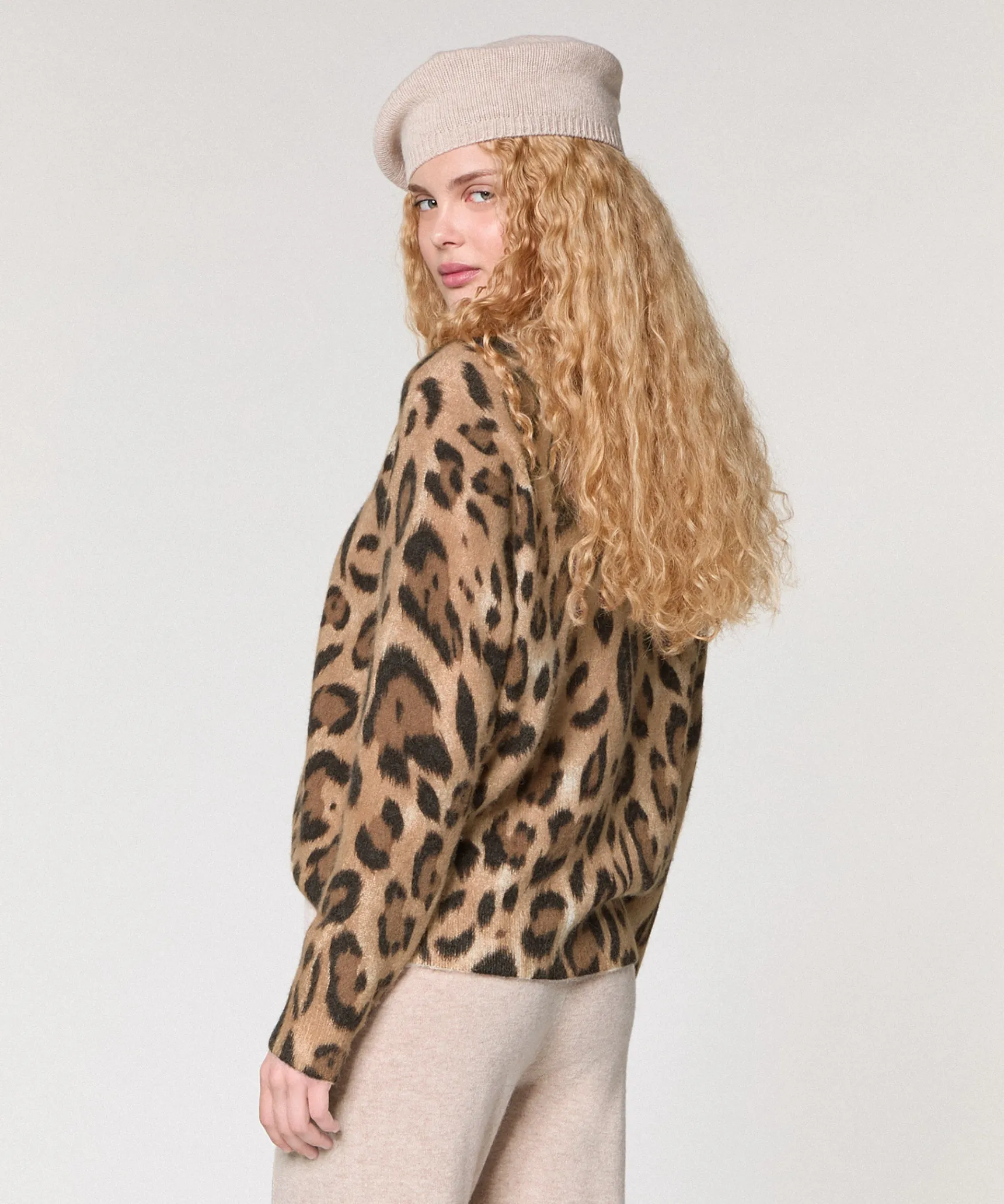 Discount Rodier Pull col rond léopard