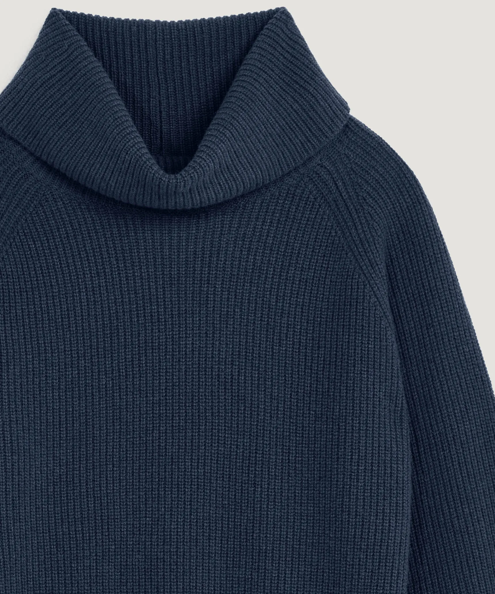 New Rodier Pull col roulé à côtes bleu denim