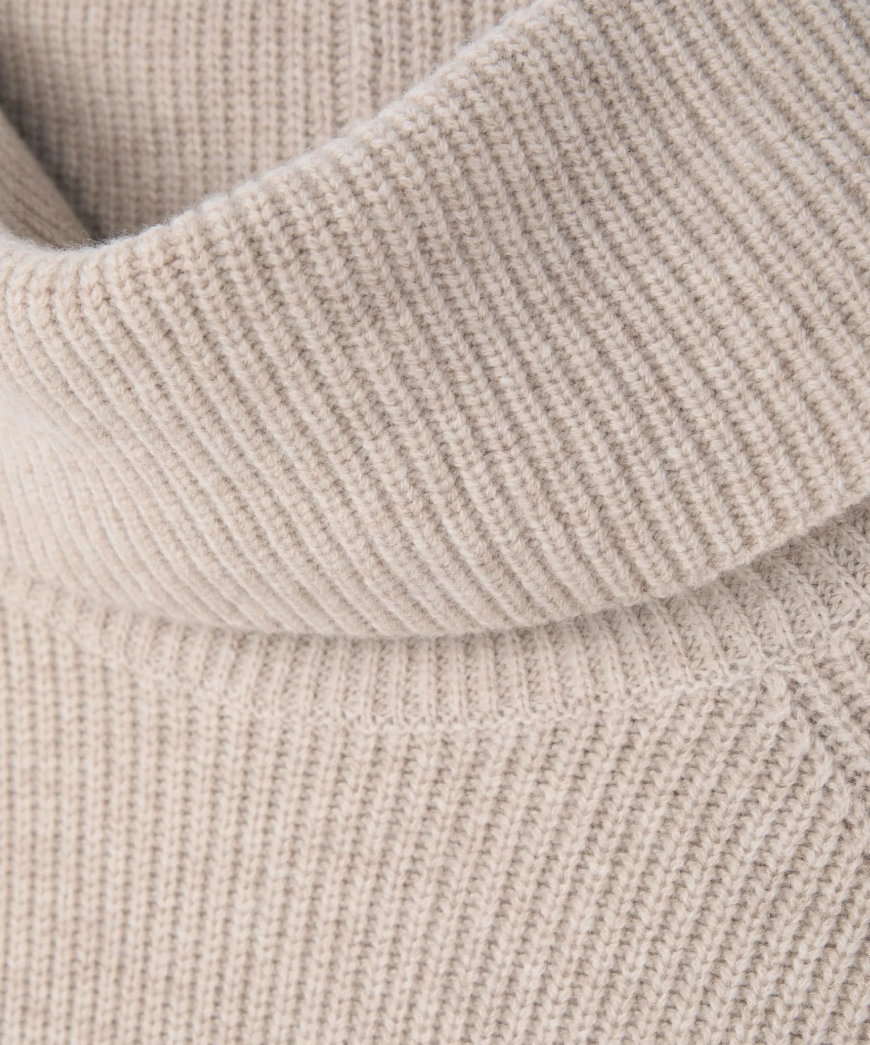 Online Rodier Pull col roulé à côtes beige chiné