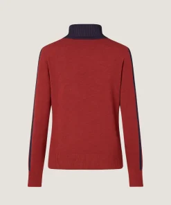 Online Rodier Pull col roulé bicolore bleu denim