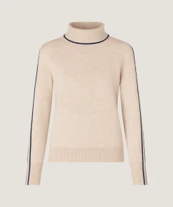 Discount Rodier Pull col roulé bicolore beige