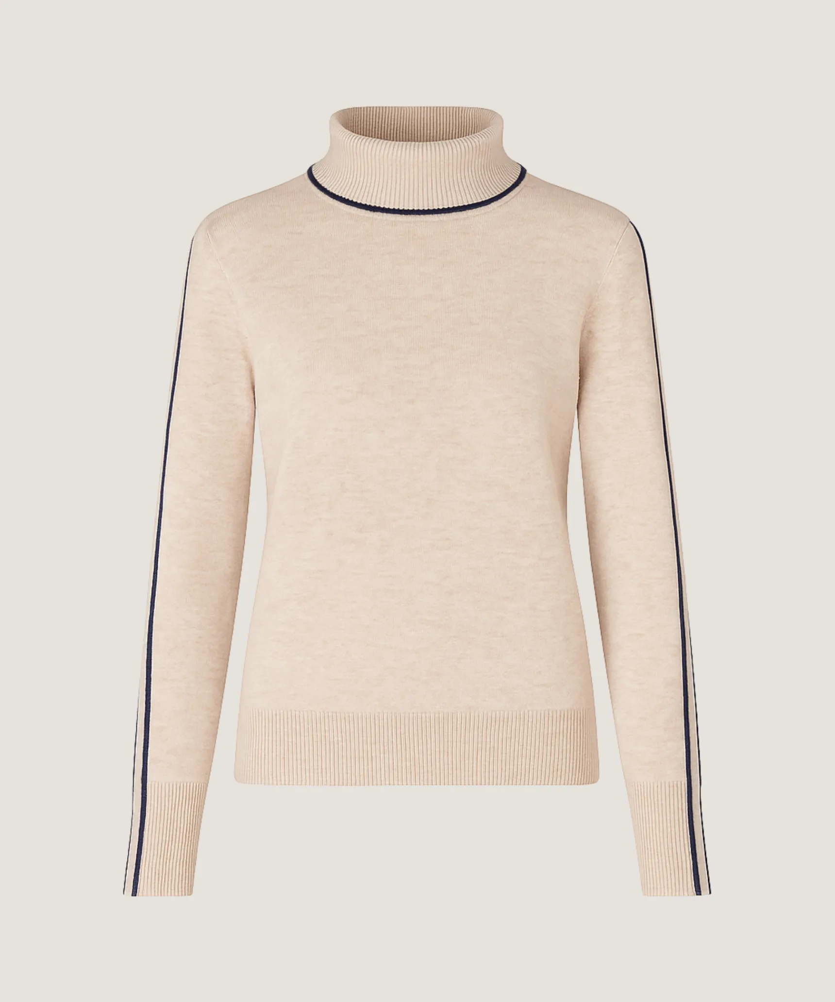 Discount Rodier Pull col roulé bicolore beige