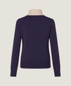 Discount Rodier Pull col roulé bicolore beige