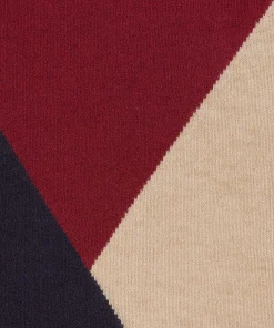 Clearance Rodier Pull col roulé colorblock rouge grenat
