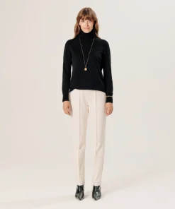 Clearance Rodier Pull col roulé en cachemire noir