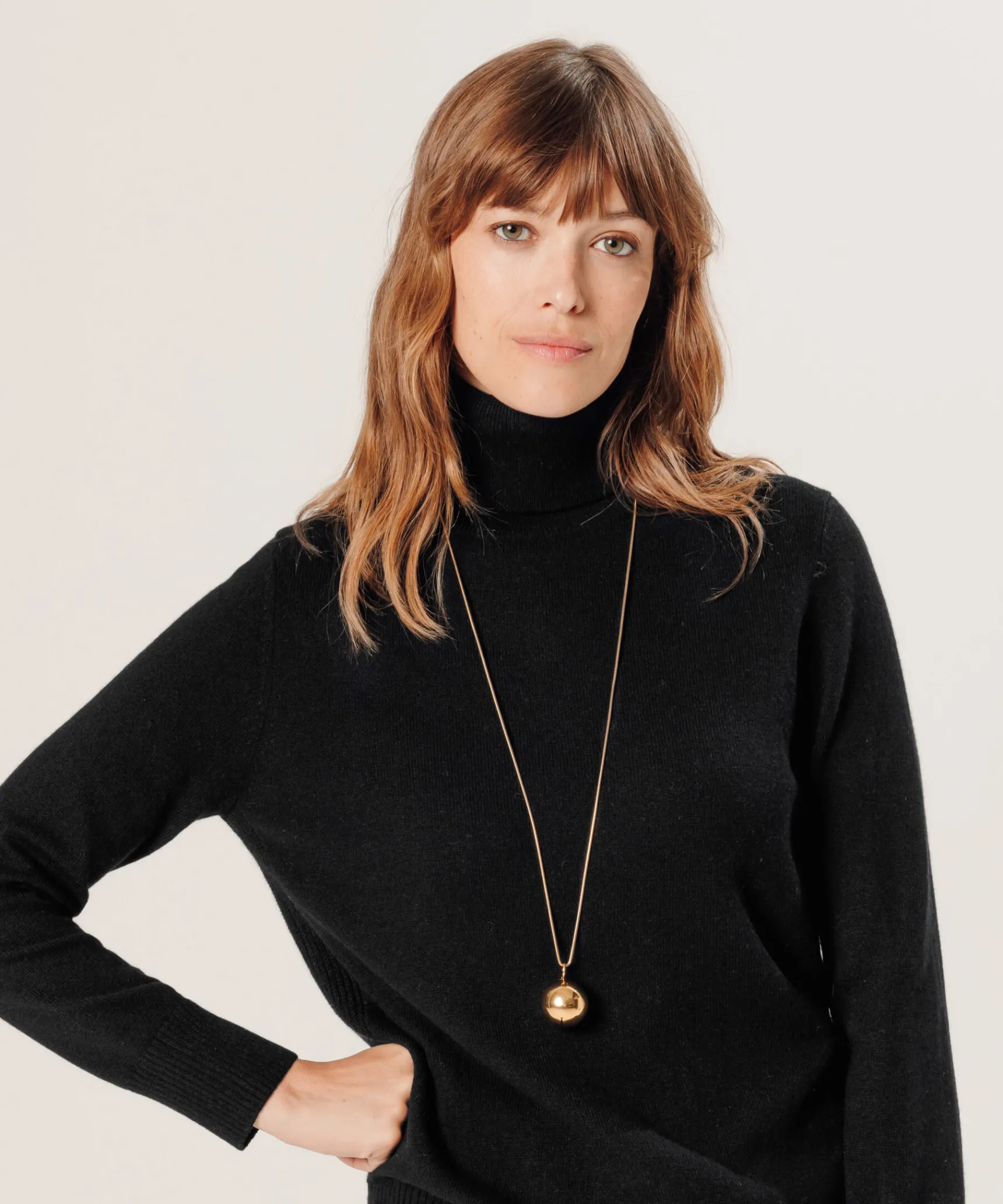 Clearance Rodier Pull col roulé en cachemire noir