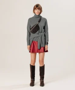 Discount Rodier Pull col roulé en cachemire gris moyen