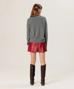 Discount Rodier Pull col roulé en cachemire gris moyen