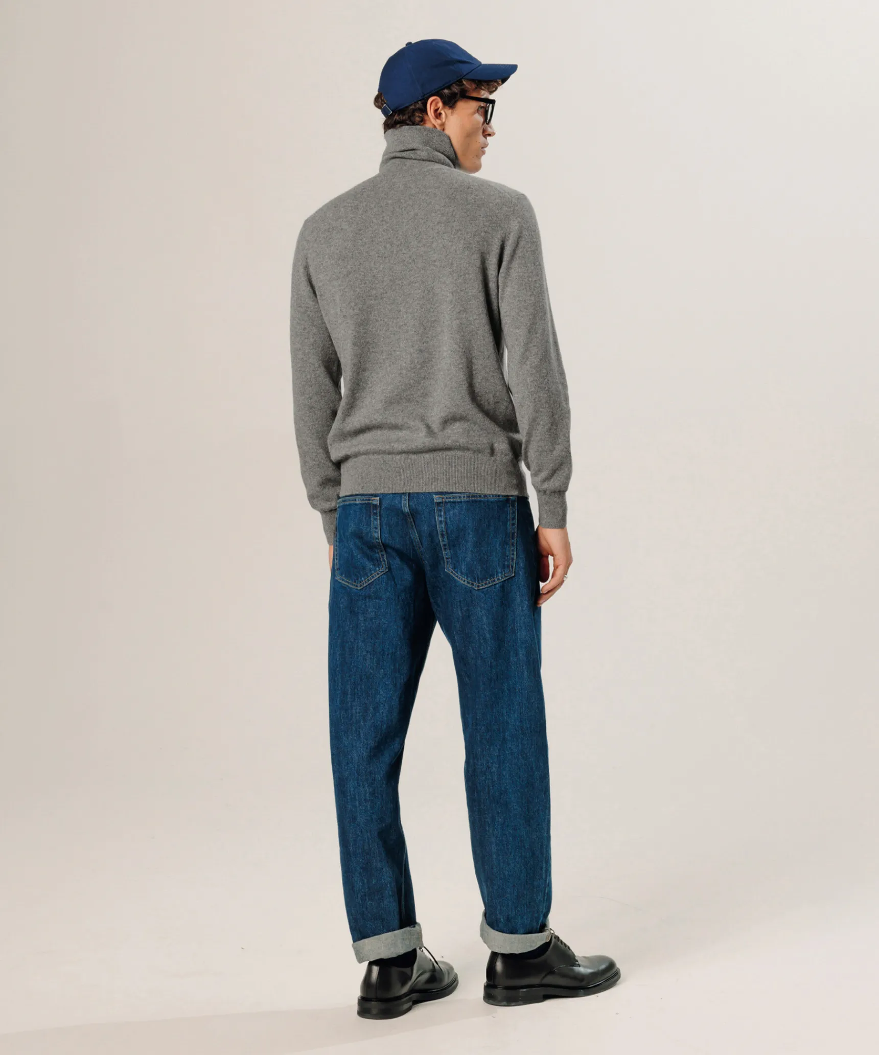 Clearance Rodier Pull col roulé en cachemire gris moyen
