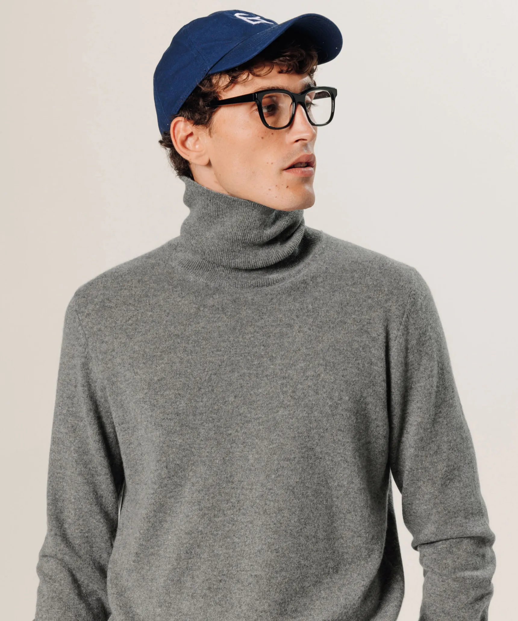 Clearance Rodier Pull col roulé en cachemire gris moyen