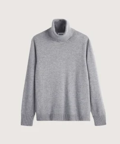 Rodier Pull col roulé en cachemire gris