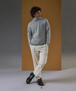 Best Rodier Pull col roulé en cachemire gris perle
