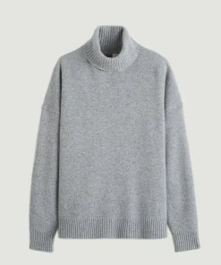 Best Rodier Pull col roulé en cachemire gris perle