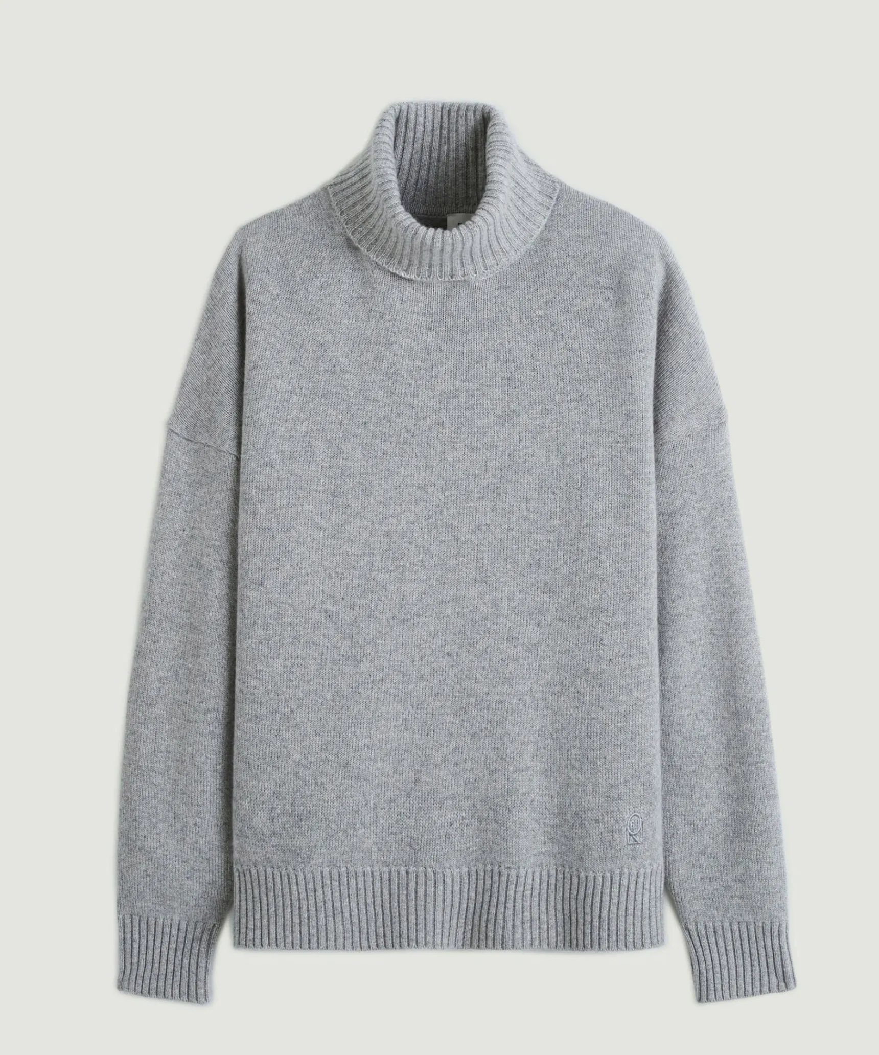 Best Rodier Pull col roulé en cachemire gris perle