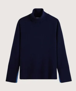 Outlet Rodier Pull col roulé en cachemire bleu marine