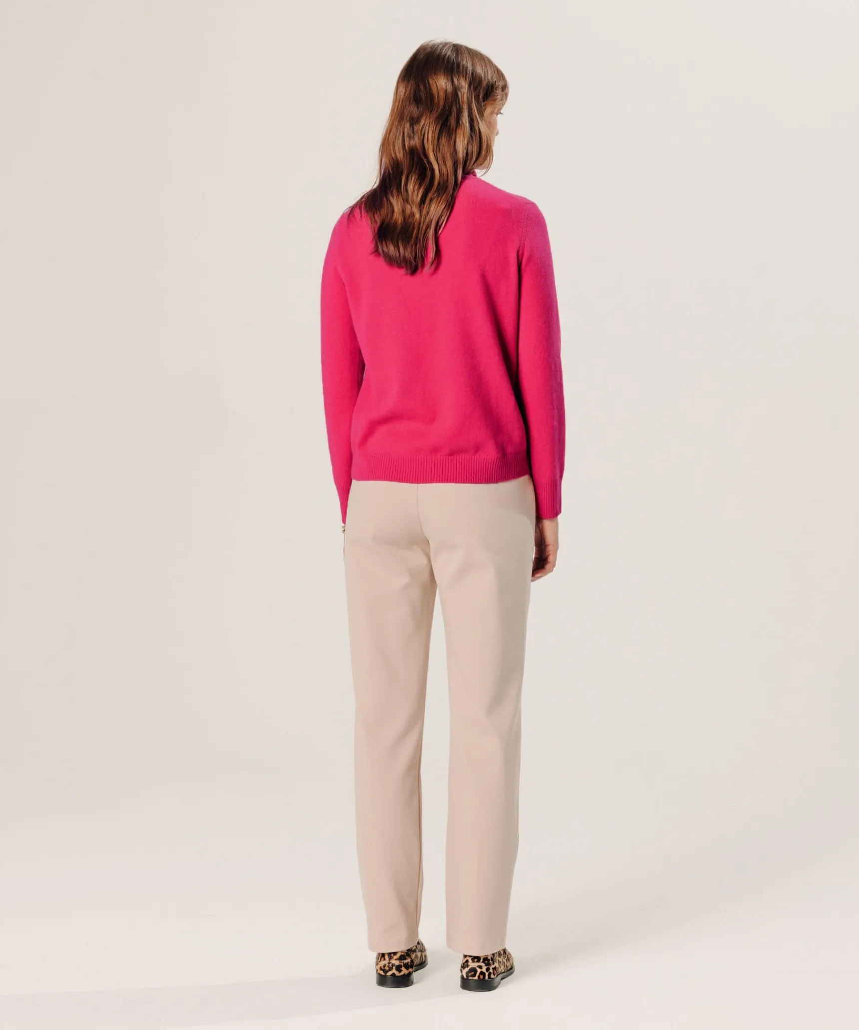 Best Rodier Pull col roulé en cachemire rose geranium