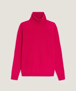 Best Rodier Pull col roulé en cachemire rose geranium