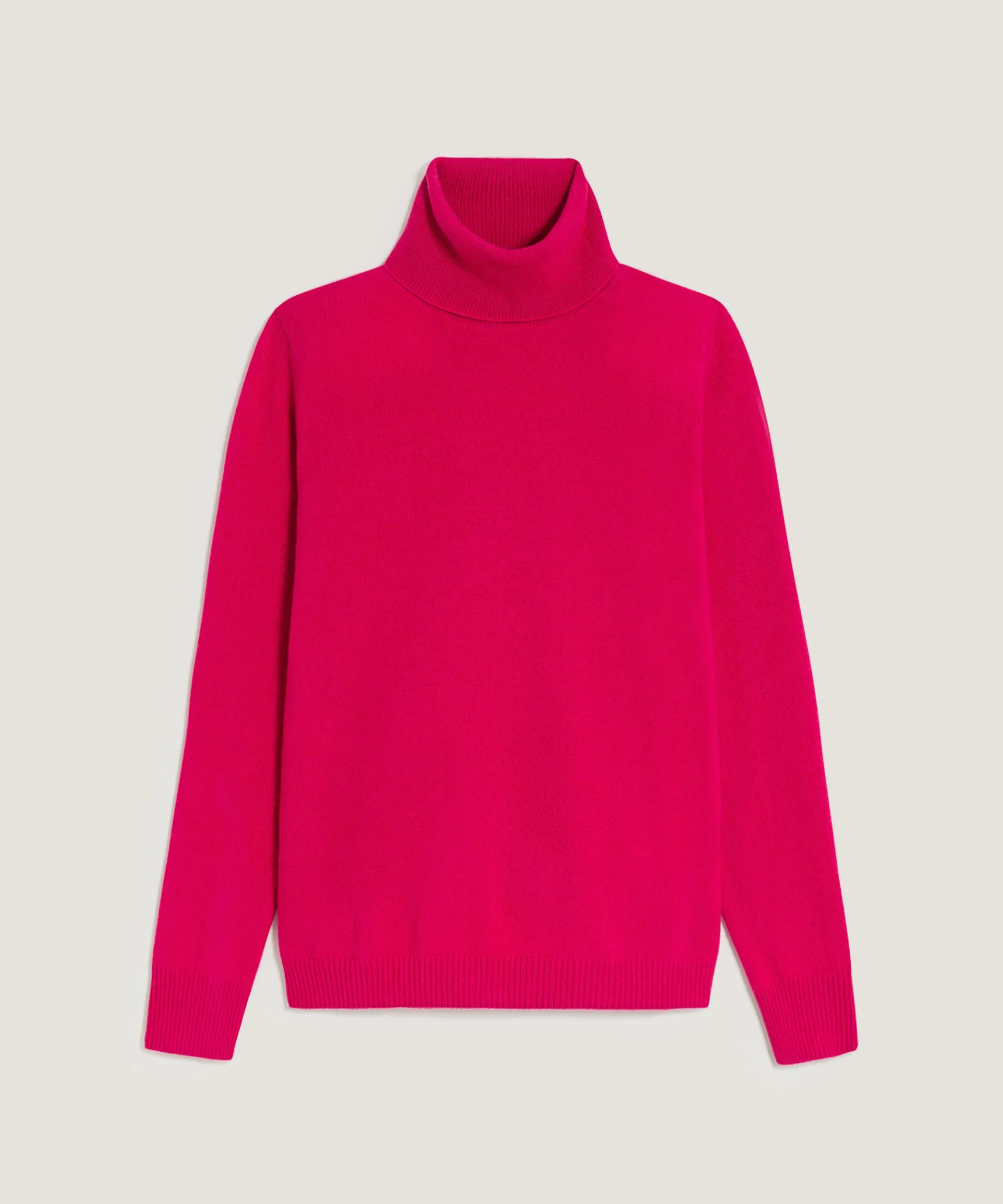 Best Rodier Pull col roulé en cachemire rose geranium