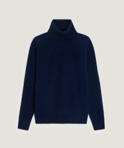 Online Rodier Pull col roulé en cachemire bleu nuit