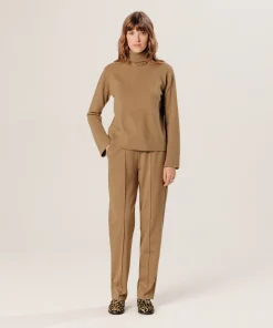 Discount Rodier Pull col roulé en cachemire marron camel