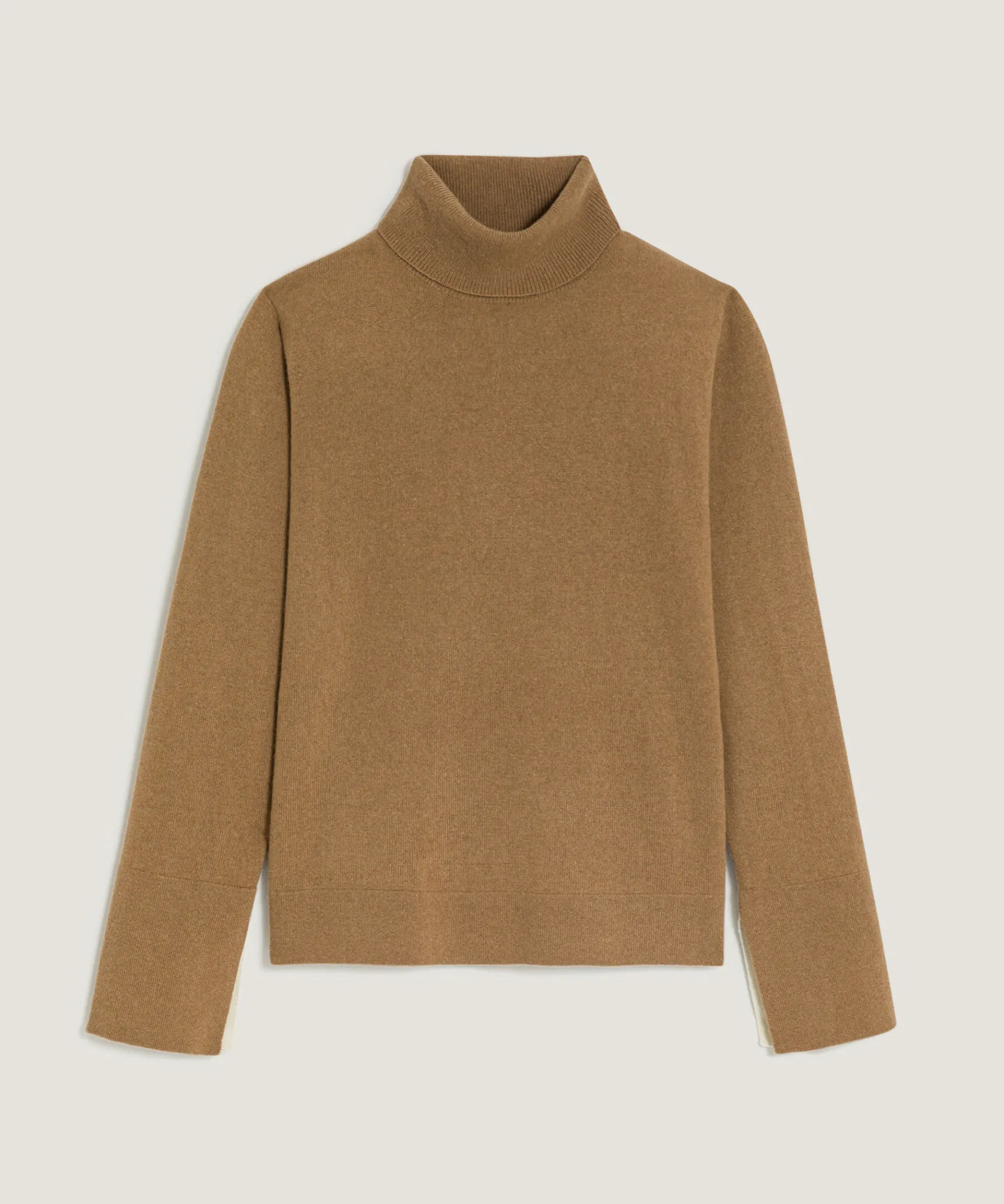 Discount Rodier Pull col roulé en cachemire marron camel