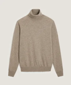 Hot Rodier Pull col roulé en cachemire beige