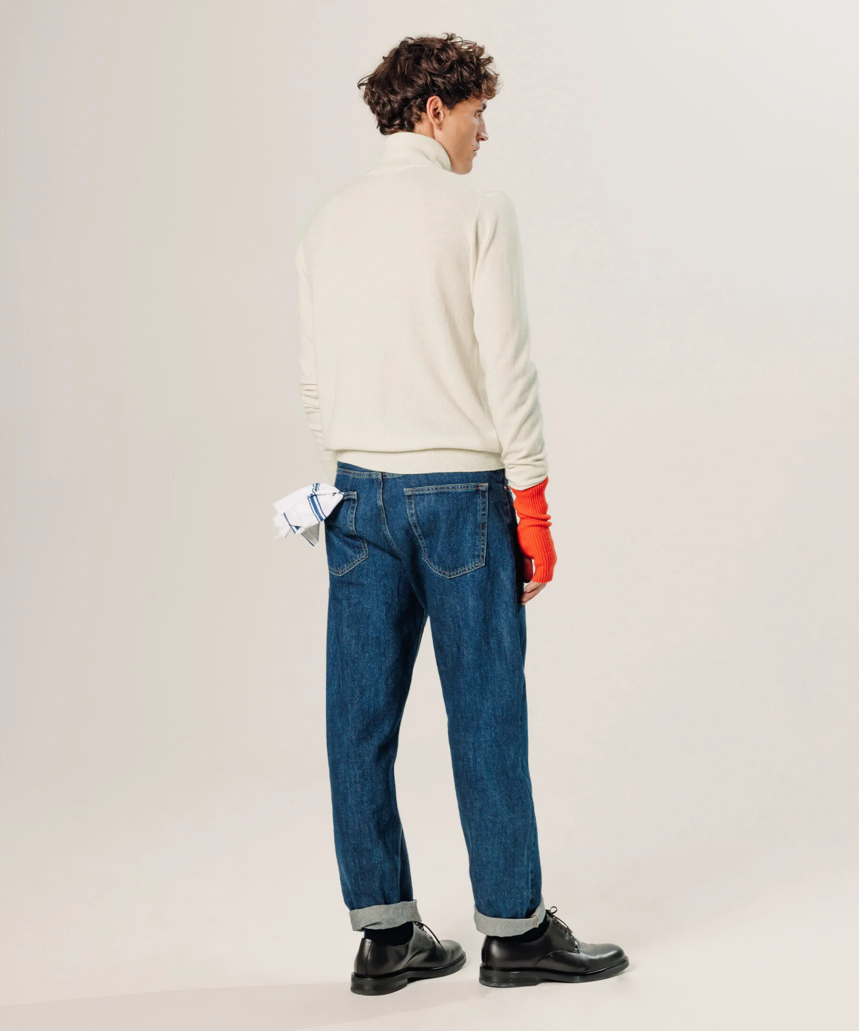 Discount Rodier Pull col roulé en cachemire blanc écru