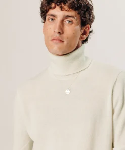 Discount Rodier Pull col roulé en cachemire blanc écru