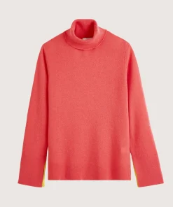 Rodier Pull col roulé en cachemire orange corail