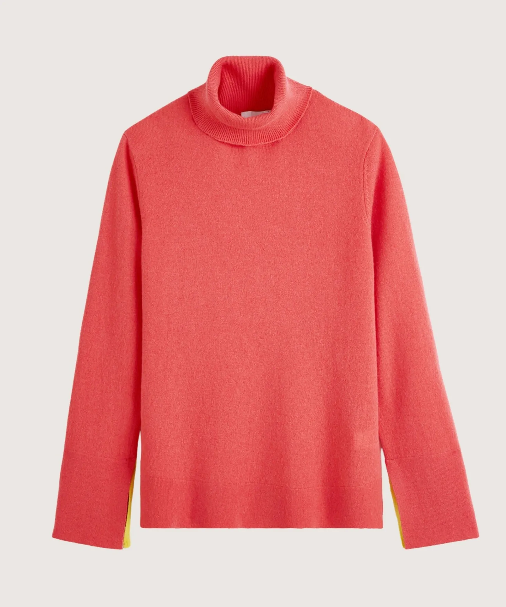Rodier Pull col roulé en cachemire orange corail