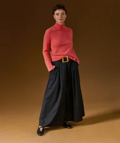 Rodier Pull col roulé en cachemire orange corail