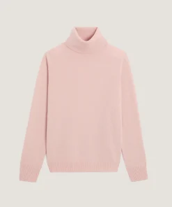 Sale Rodier Pull col roulé en cachemire rose poudre