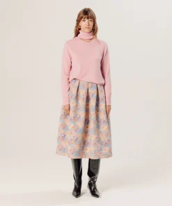 Sale Rodier Pull col roulé en cachemire rose poudre