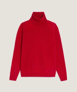 Best Rodier Pull col roulé en cachemire rouge