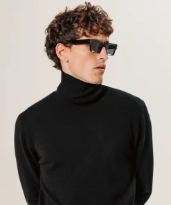 New Rodier Pull col roulé en cachemire noir
