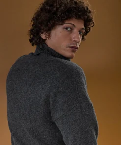 Outlet Rodier Pull col roulé en cachemire gris anthracite