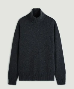 Outlet Rodier Pull col roulé en cachemire gris anthracite