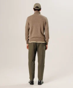 Clearance Rodier Pull col roulé en cachemire taupe chiné