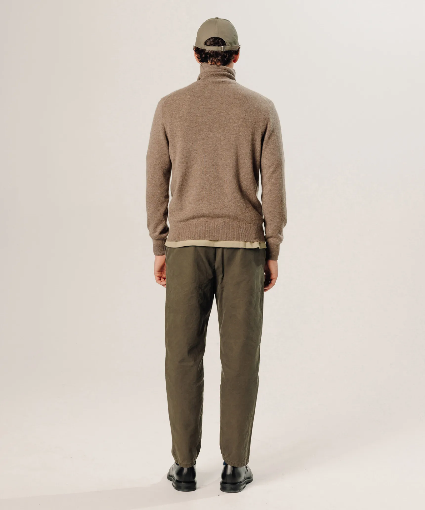 Clearance Rodier Pull col roulé en cachemire taupe chiné