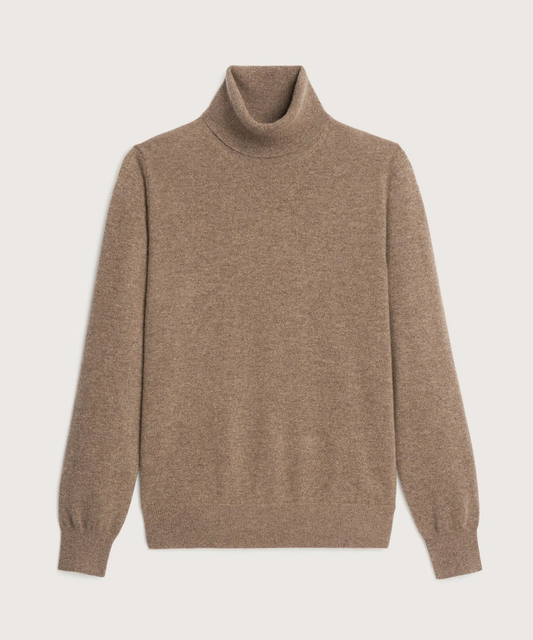 Clearance Rodier Pull col roulé en cachemire taupe chiné